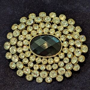 Elegant Gold and Black Brooch
